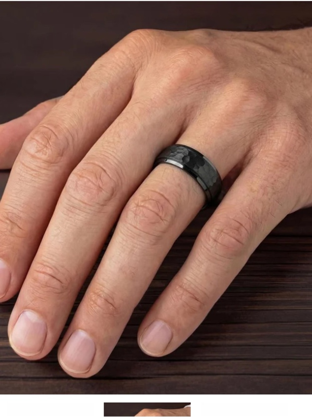 Men's Black Patterned Tungsten Carbide Ring — Modern Grooming Accessory